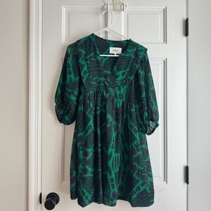 ba&sh Vibrant Green and Black Dress